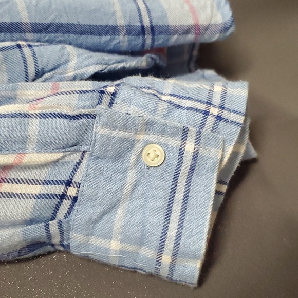 OLD NAVY LARGE BLUE FLANNEL L/S BUTTON DOWN - Picture 4 of 4